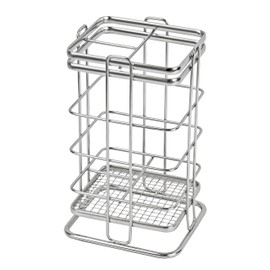 Pearl Metal Tool Stand, Stainless Steel, Biuno HB-3289, Silver, 4.3 x 4.5 x 7.3 inches (11 x 11.5 x 18.5 cm)