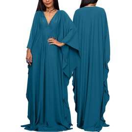 AIEOE Kaftan Dresses Women Cover Up for Swimwear Bikini Robe Plus Size Solid Color Batwing Sleeve Kaftan