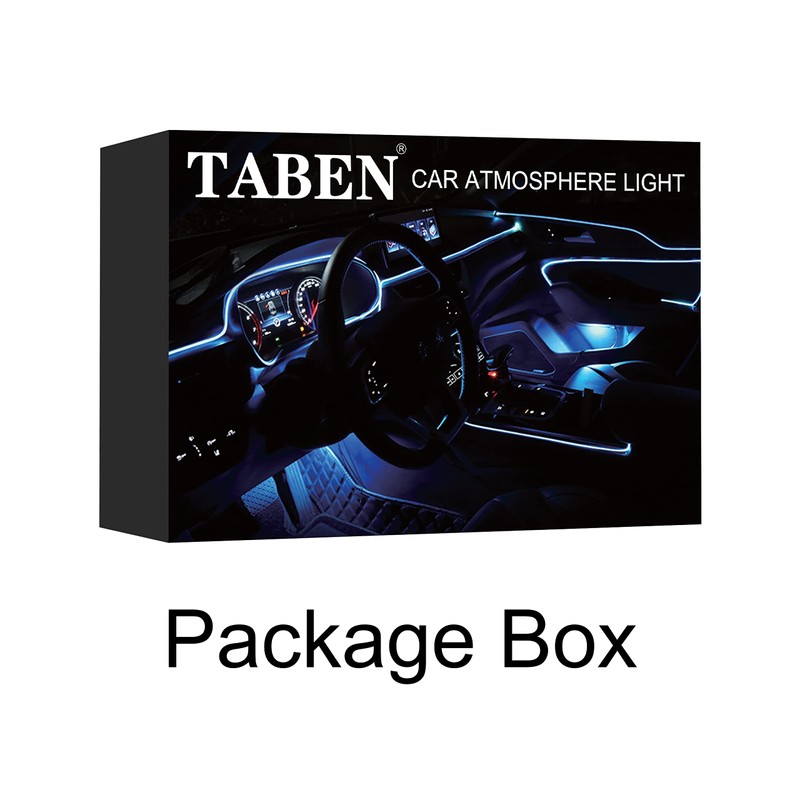 TABEN Car Ambient Light Kit, 8 Metre Integrated Fibre Optic