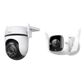 TP-Link Tapo 360° 2K QHD Pan/Tilt Outdoor Security Camera Bundle with ColorPro 2K QHD Outdoor Wired Camera