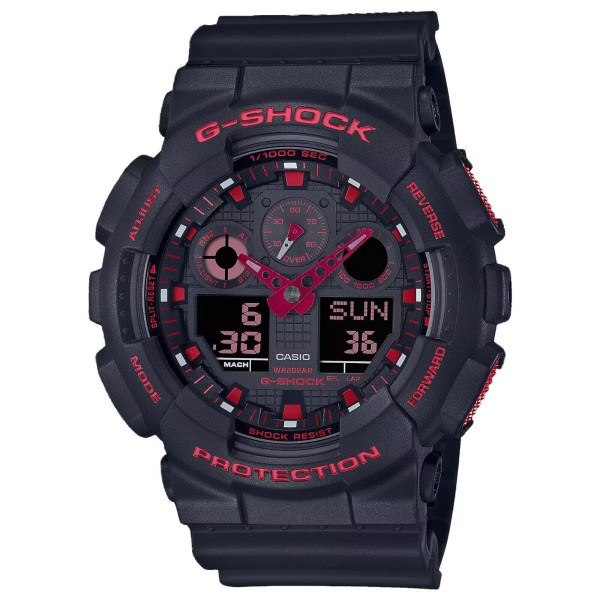 Casio G-Shock Analog-Digital Black Dial with Red Accent Men's Watch