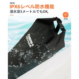 Dry Bag, Waterproof Bag, Sea, Waterproof Pouch, Water-resistant, 5L, 10L, 20L, Shoulder Strap, Adjustable, Kayak, Fishing, Water Sports, Rafting, black