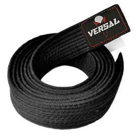 VERSAL Martial Arts Karate Belt, 100% Cotton Professional Training Grading Ranking Belts for Judo, Bjj, Taekwondo, Jiu Jitsu Coloured Belt (Black, 240cm)