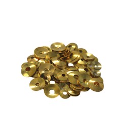 100 Pieces Brass Clock Washers for Mantel Clock Repair and Maintenance (Round Hole Washers)