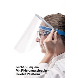 Rehau Face Shield - Face Shield with Movable Folding Visor - Lightweight, Comfortable, Safe