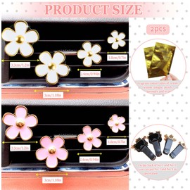 CIYIN Daisy Car Air Freshener, Pack of 8 Car Air Freshener Clips Flowers, Car Decoration Flowers Air Freshener, Car Accessories Interior Women for Car, Office, Home, Living Room (White + Pink)