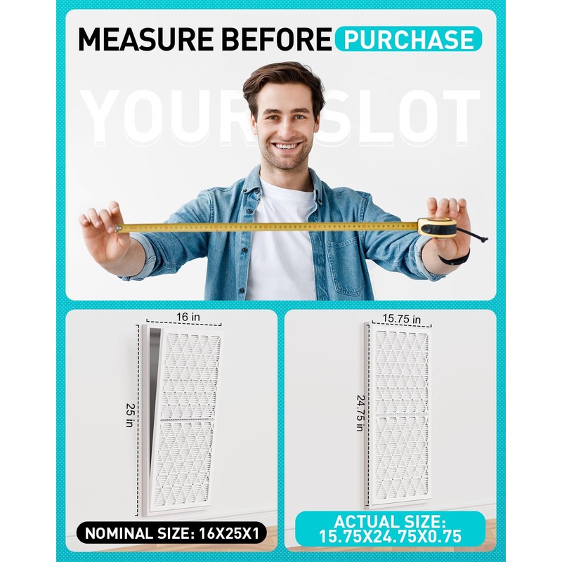 AErovivo 16x25x1 Refillable Air Filter Kit, MERV 8, 1 Reusable