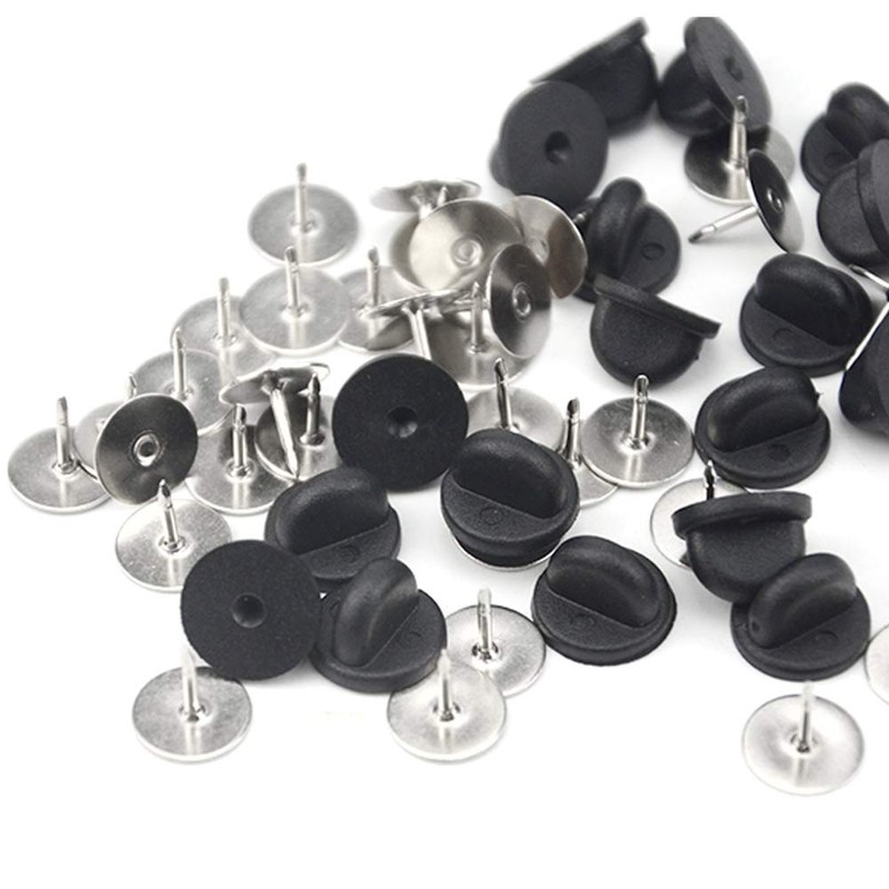 Soskakiist XLX 100pcs Tie Clips with 100pcs Black PVC Rubber