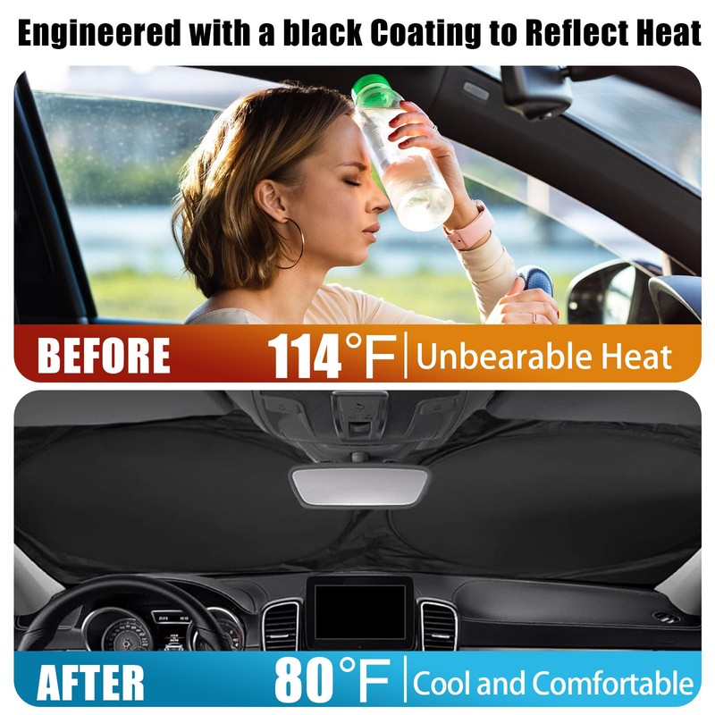 Couple Skull Car Windshield Sun Shade Foldable Sunshade Front Window