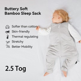 BubblePanda Rayon Made From Bamboo Toddler Sleep Sack with Feet 12-24 Months 2.5 Tog Winter Ultra Soft Warm Baby Sleep Bag Walker 1t-2t Quilted Thick Wearable Blanket with Legs 2-Way Zipper