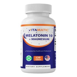 🌙💤 Vitamatic Melatonina + Magnesio | 120 Tabletas | Sueño Reparador, Relajación & Bienestar Nocturno 🧘