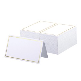 Place Cards Pack of 120 - Small Table Name Cards with Gold Foil Border Weddings, Banquets, Events, Not for Printers