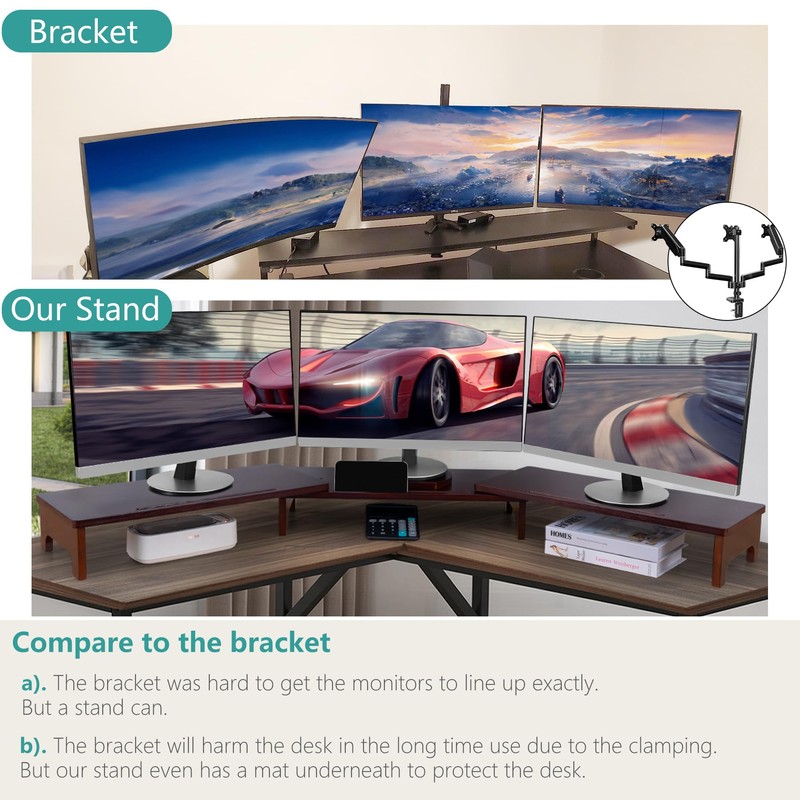 Nnewvante Monitor Stand Riser, Upgrade Height Large TV Riser, 60