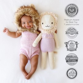 cuddle + kind Savannah The Lion Regular 20" Hand-Knit Doll – 1 Doll = 10 Meals, Fair Trade, Heirloom Quality, Handcrafted in Peru, 100% Cotton Yarn