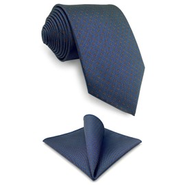 S&W SHLAX&WING Men's Necktie Set, Long Necktie, Pocket, Square, Combo Included, Large and Tall, A60-XH