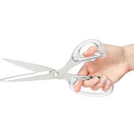 OfficeGoods 9” Stainless Steel Acrylic Scissors for Office and Home - Aesthetic and Sharp All Purpose Scissors, Perfect for Sewing, Arts and Crafts - Silver