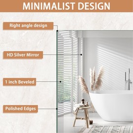 Frameless Mirror for Bathroom Vanity,30x36in Wall Mounted Mirrors for Over Sink Decorative Rectangular Frameless Mirror,With Polished Edge,Hangs Horizontally Or Vertically,Entryways,Room,Shatterproof