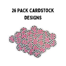 Chenille Letter Freshie Cardstock Cutout Rounds | 26 pk 2.5” inch Circle Checkered Mix Silicone Molds Assorted Bulk Millennial Boujee Alphabet Nurse, Teacher, Initials, Inappropriate Mom