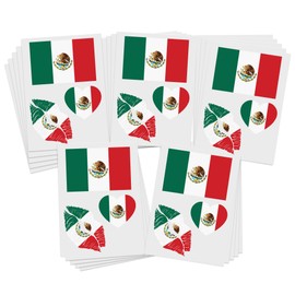 World Flag Temporary Tattoos / 75 tattoos/Select from 25 Countries/Great for Sporting Events & National Holidays (Mexico)