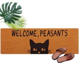 Mindsoft Peasants Cat Welcome Mat 48 x 16 Inch Funny Door Mats Outside Cute Cat Welcome Doormat for Front Door, Inside Outside Entry