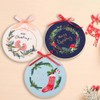 YEESAM ART Embroidery Kit with Mushroom Wreath Merry Christmas Patterns,