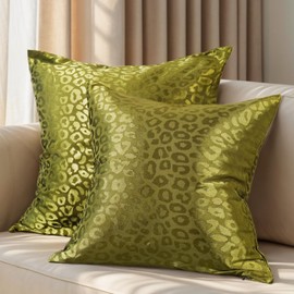 YANIBEST Pack of 2 Decorative 18x18 inch Throw Pillow Covers Leopard Print Pillow Covers Modern Farmhouse Christmas Home Decor for Sofa Living Room Couch Bed