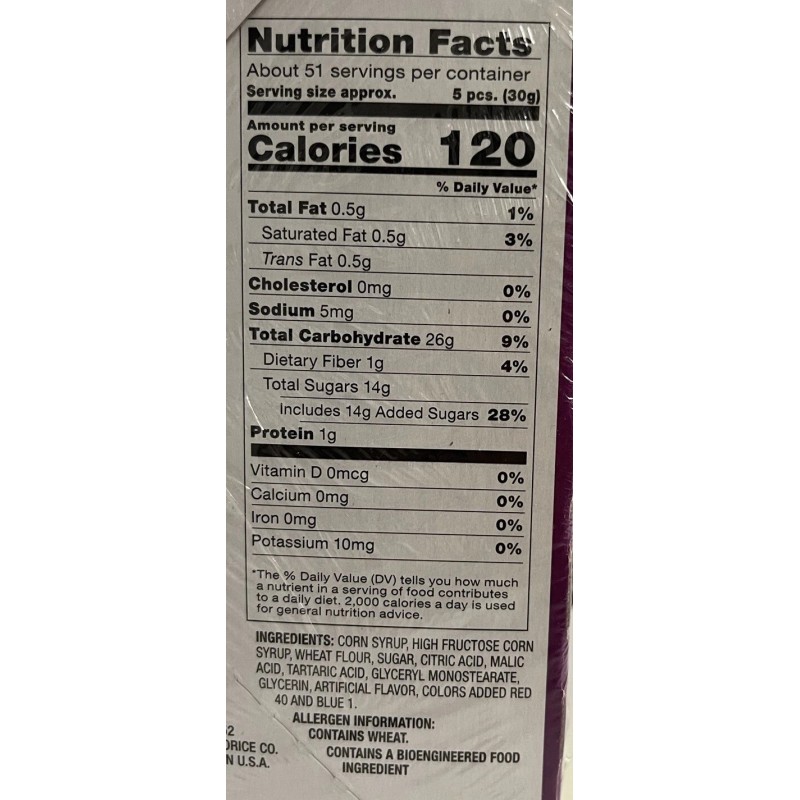 Sour Punch Straws Grape King Size Candy Bulk 12 Ct