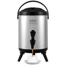 VEVOR Insulated Drink Dispenser, 1.5 Gal 6L, Stainless Steel, Thermal Beverage Server with Spigot, Suitable for Hot/Cold Drinks, Ideal for Tea, Coffee, Water in Cafes & Restaurants