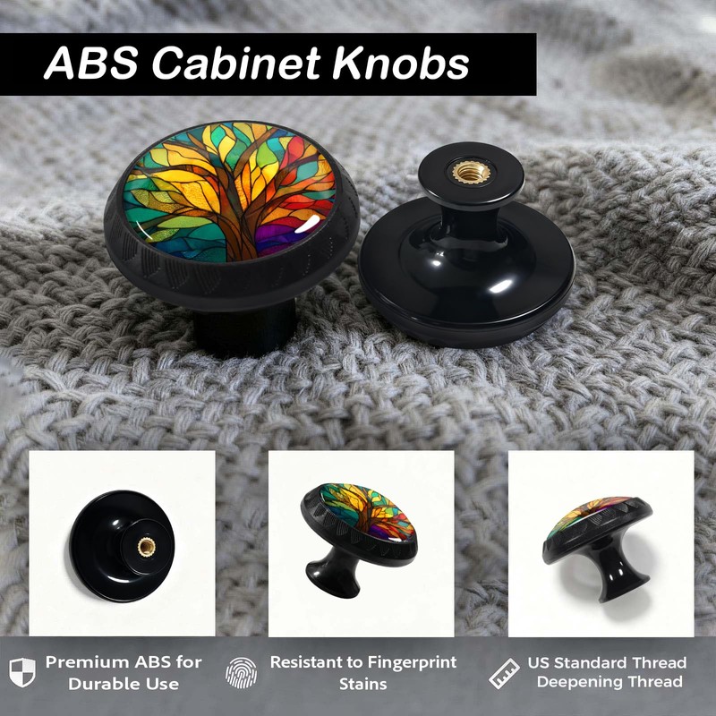 Artinhand 12 Pack Stained Glass Tree of Life Cabinet Knobs