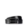 HUGO Men's Elvio-U Reversible Leather Belt with Logo Bridge, Black