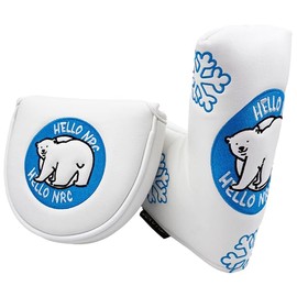 Putter Cover Headcover for Odyssey 2 Ball Mallet Magnet Fits Scotty Cameron Odyssey Pin Polar Bear (Mallet)