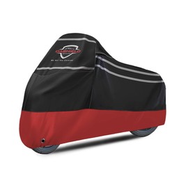 DaShield Ultimum Series Motorcycle Cover All Season Waterproof Dust, Sun, Universal Heavy Duty Durable Indoor/Outdoor Scooter Cover with Lock-Holes (Red, L)