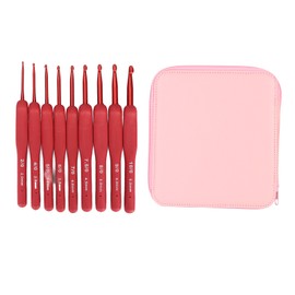 9Pcs Crochet Hook Set 2.0 to 6.0mm Ergonomic Handle Smoothing Aluminium Crochet Needle Set for Knitting Sewing