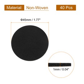 uxcell 40Pcs Round Felt Circles, 45mm (1-3/4") Black Non-Woven Felt Fabric Sticker Self-Adhesive Felt Pads Pre Cut Felt Pads for Sewing Costume Handcraft Cut Crafts DIY Projects