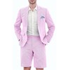 JOYLYJOME Seersucker Suit Mens Pinstripe Shorts for Men Casual 2