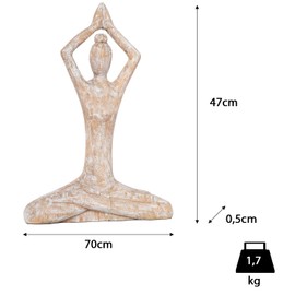 Moritz Sculpture Yoga Lady I Tailored Siddhasana Pose I 37 x 26 x 8 cm I Mango Wood Decorative Figure I Living Room Decoration I Table Decoration I Sculptures Decoration Modern