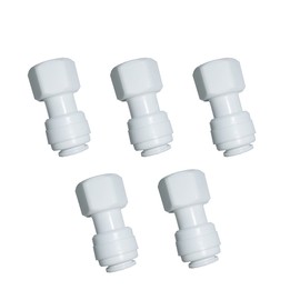 YZMSZ Straight 3/8" Female Thread to 3/8" OD Tube Quick Connector Tubing Fittings for Water Purifiers Filters Reverse Osmosis Systems accessories,5pcs.