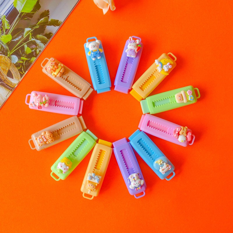 12 Pack Cute Retractable Pencil Erasers for Kids Fun Erasers