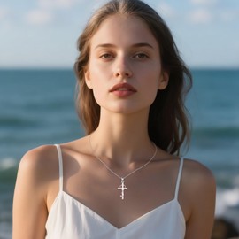 YAFEINI Cross Stethoscope Necklace Sterling Silver Nursing Pendant Nurse Medical Jewelry for Women Doctor Graduation