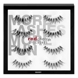 Red Cherry Eyelashes - #DW Demi Wispy Multipack (4 Pairs) - Professional Real Hair Eyelashes (4 Pairs) Eye Lashes for a Natural Look