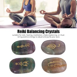 4 Pieces Reiki Balance Stones, Crystal Chakra Stones, Crystal Healing Stones for Meditation, Healing, Cleansing, Gift