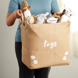 Juvale Foldable Dog Toy Basket, Pet Accessories Storage Bin (15x12x14 in)