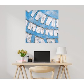 Fine Art Canvas Dry Linen I Canvas Wall Decor by Artist Kingsley for Living Room, Bedroom, Bathroom, Kitchen, Office, Bar, Dining & Guest Room - Ready to Hang - 22 in x 22 in