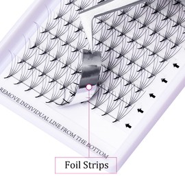 Premade Fans Eyelash Extensions 5D D Curl Lashes Mixed Length Premade Lash Extensions Fans Pre Made Lash Fans Pro Ponit Middle Stem Volume Lash Extensions (5D-0.07D, 9-17mm)