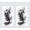 2 Sheets Temporary Fish Tattoo Catfish Tattoo Arm Tattoo NAG025x2
