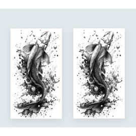 2 Sheets Temporary Fish Tattoo Catfish Tattoo Arm Tattoo NAG025x2
