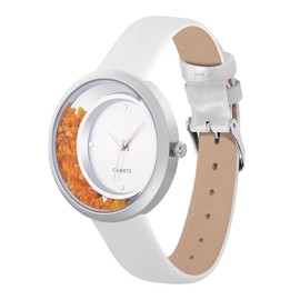 crystal blue Women's Watch Gemstone Jewellery Lapslazulli Amber Rose Quartz Analogue Quartz, silver, Strap.