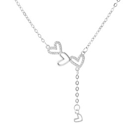 Mikovivi Silver Y2K Necklace for Women, Fringe Chain Heart Shaped Necklace Y2K Chain Aesthetic Jewelry for Casual & Party Wear Dainty Accessories