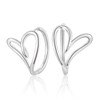 DEKALN Silver Hoop Earrings for Women, Organically Shaped Heart Hoop