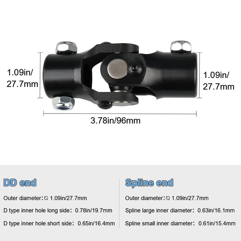 WMPHE Single Steering Shaft Universal U Joint 5/8"-36 Spline x